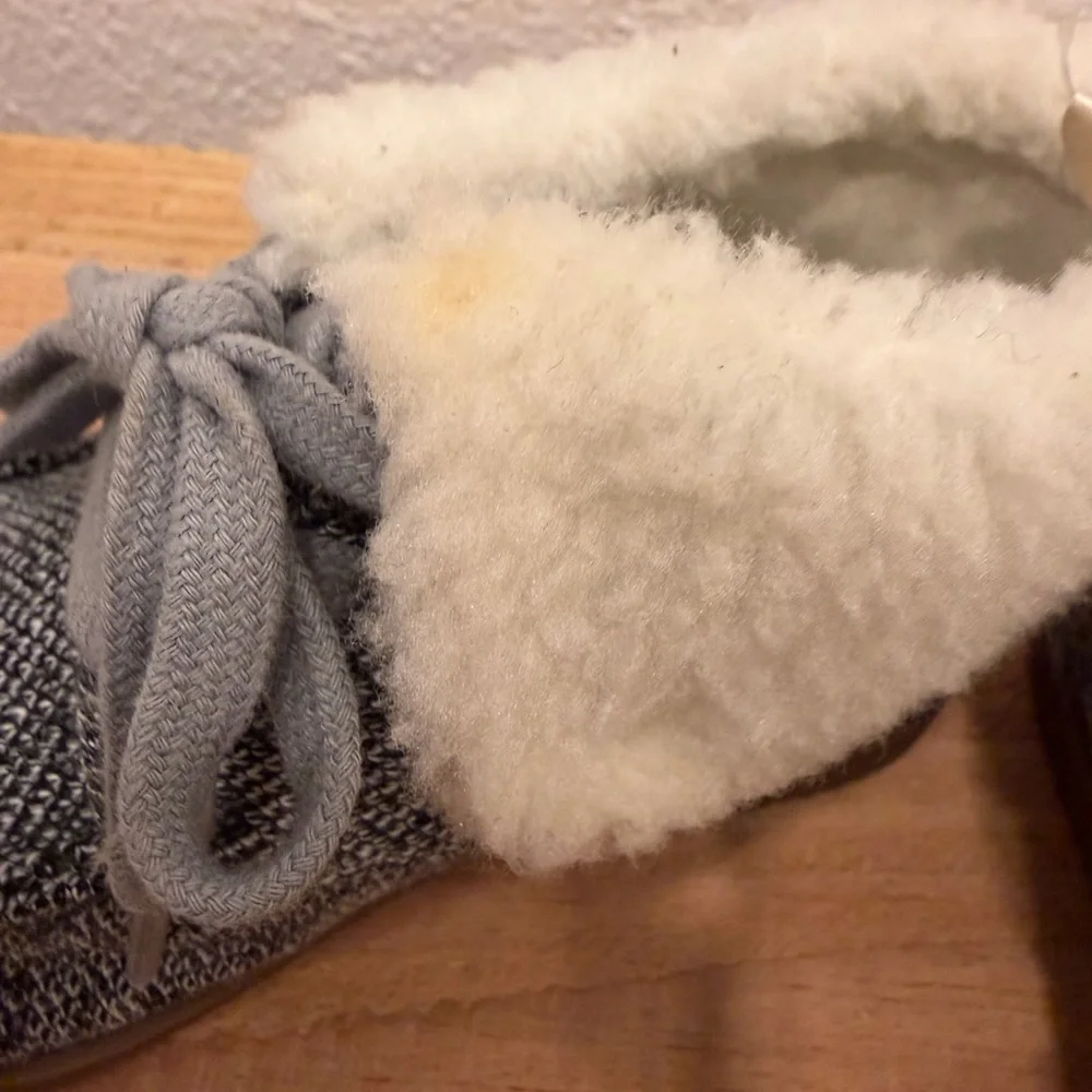 GAP Kids Gray Moccasins with Cream Lining